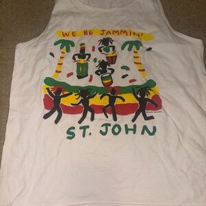 Vintage Fruit of Loom Medium Tank Top St John We Be Jammin Carribean
